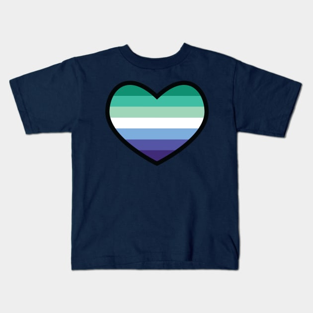 Gay - MLM Flag Heart Kids T-Shirt by deadbeatprince typography